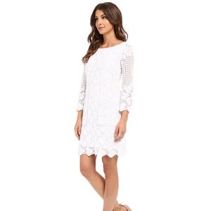 White Laundry by Shelli Segal Embroidered Dress